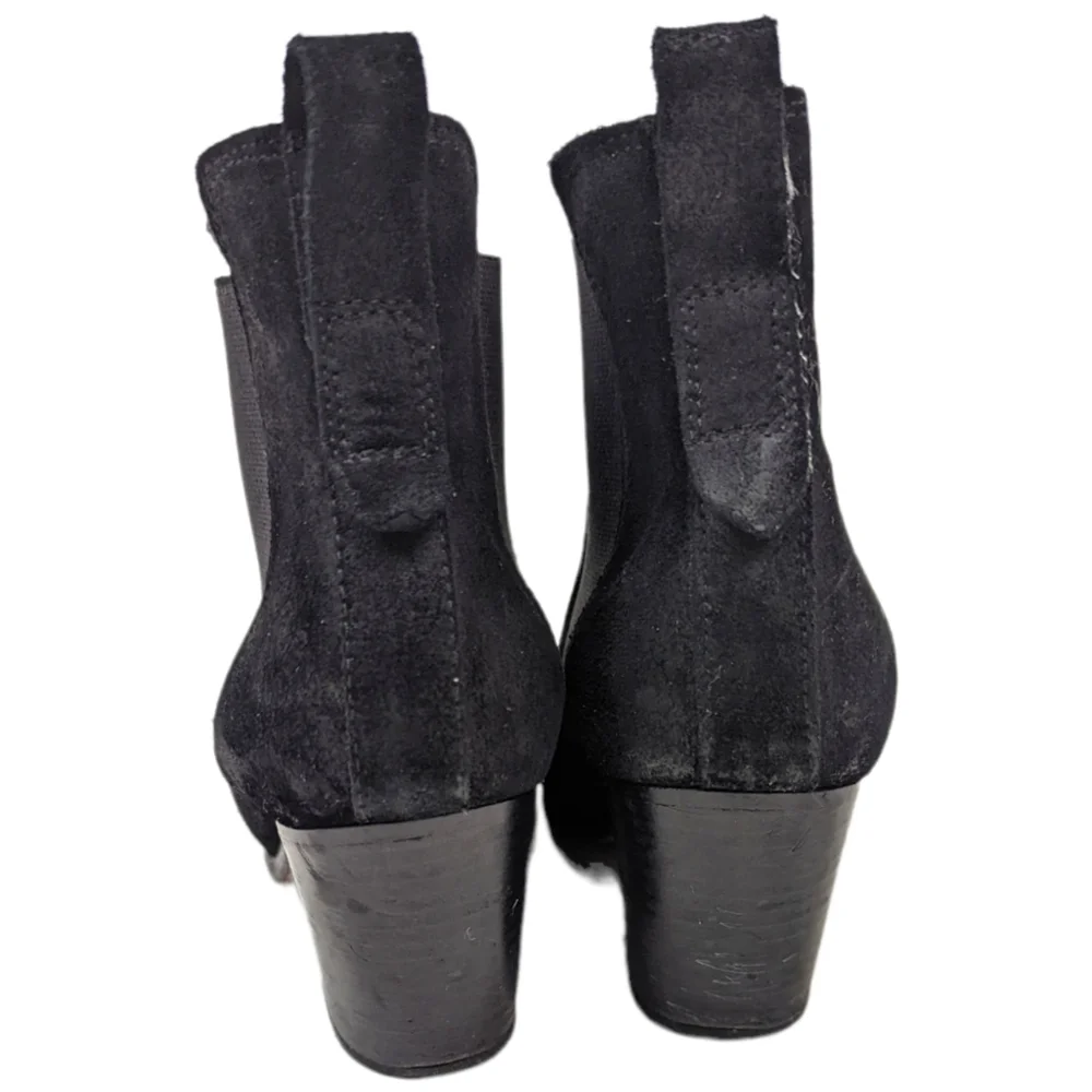 Rag & Bone Ankle Boots Booties Devon Suede Leather Heeled Black Women's 40 - Picture 5 of 15